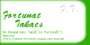 fortunat takacs business card